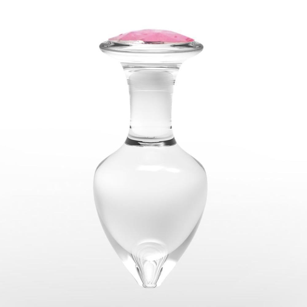 CRYSTAL CLEAR Titreşimli Pembe Mücevher Taşlı Kristal Cam Anal Plug Set