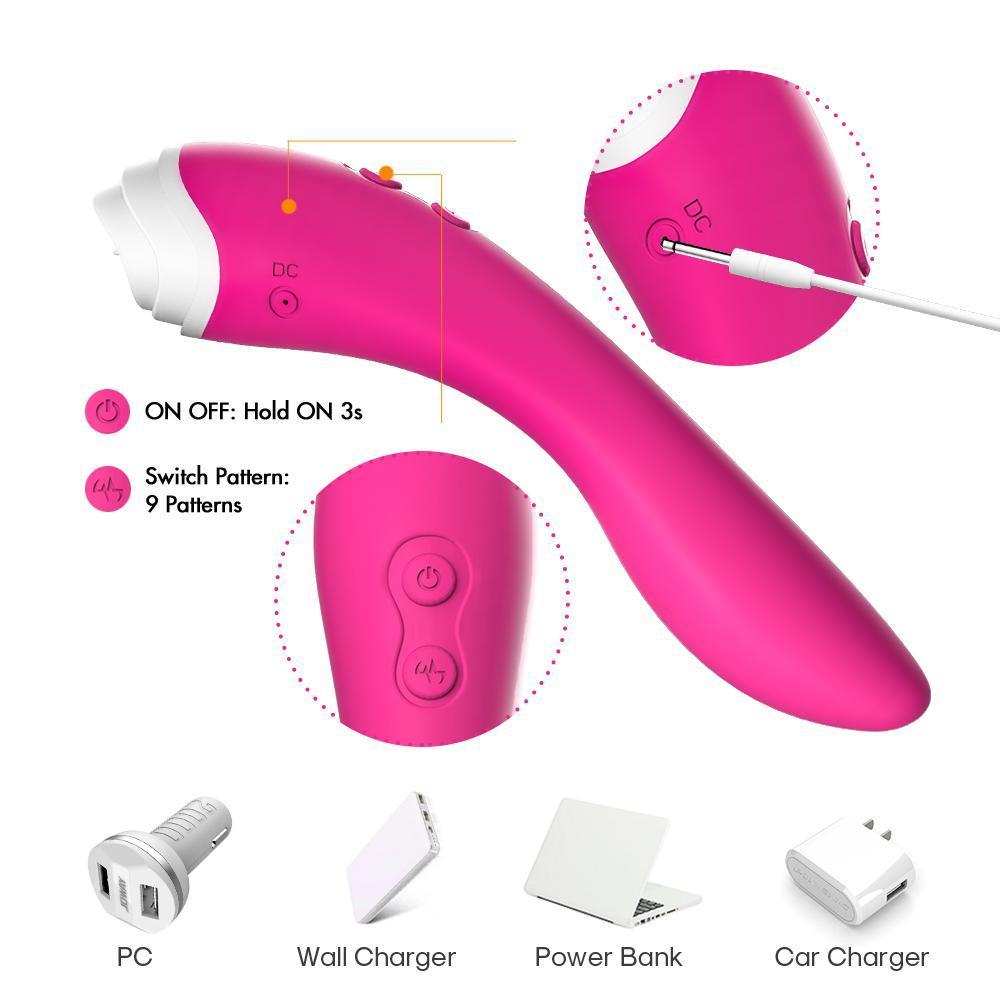 FAIRYLAND 9+9 Modlu Klitoris ve G-Spot Uyarıcı 2 in 1 Dil Vibratör - Pembe