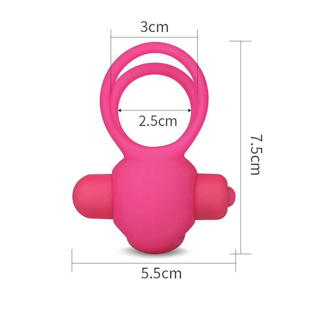 Klitoris Uyarıcı Titreşimli Silikon Penis Halkası Pembe - Power Clit Duo Silicone Cockring