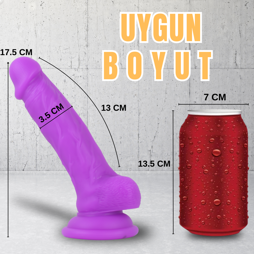 MYST COLOR Dildo Ultra Yumuşak Dokulu Mor Realistik Yapay Penis