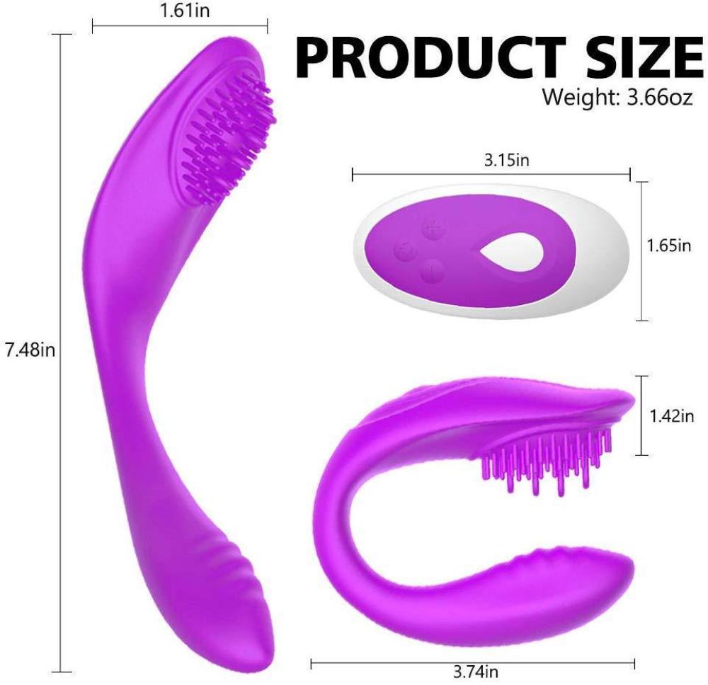 ROSY Kablosuz Kumandalı Şarjlı Klitoris ve G-Spot Uyarıcı Bükülebilir 2 in 1 Vibratör - Mor