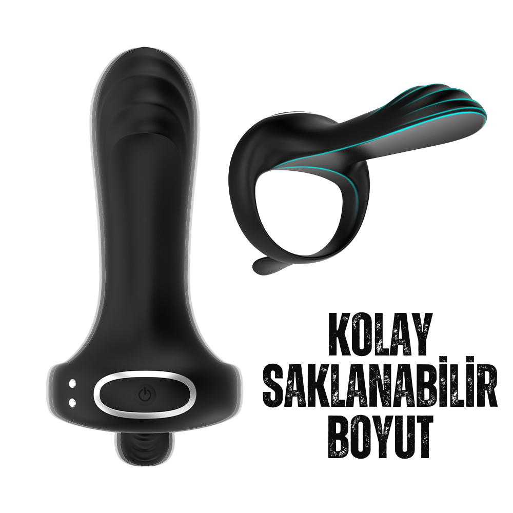 Şarjlı Telefon Kontrollü Perine Uyarıcı Kılıf G Nokta Uyarıcı Titreşimli Penis Halkası