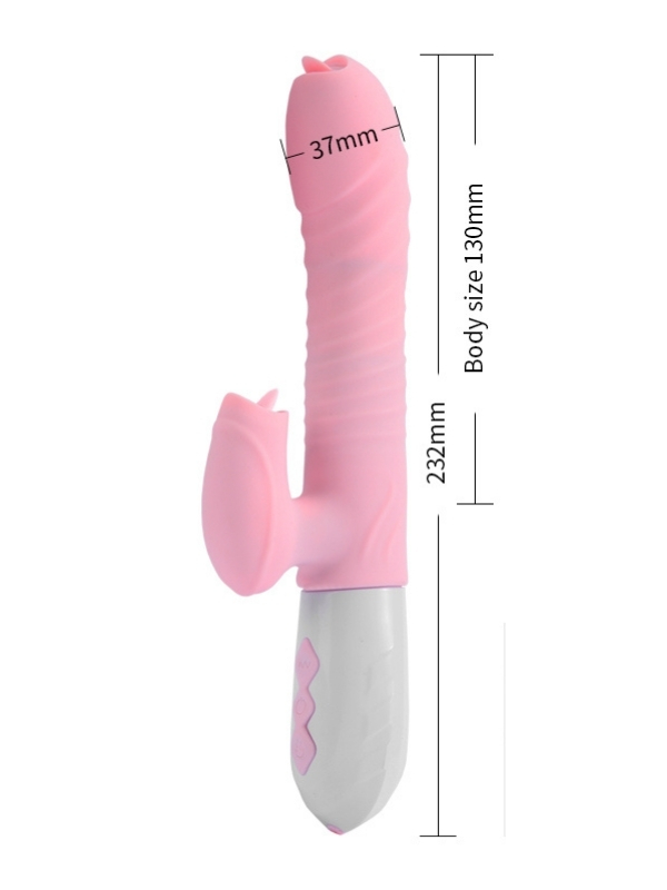 V10 - Şarjlı Akıllı Isıtmalı İleri Geri ve Dil Hareketli G-Spot ve Klitoris Uyarıcı 2 in 1 Yapay Penis Rabbit Vibratör