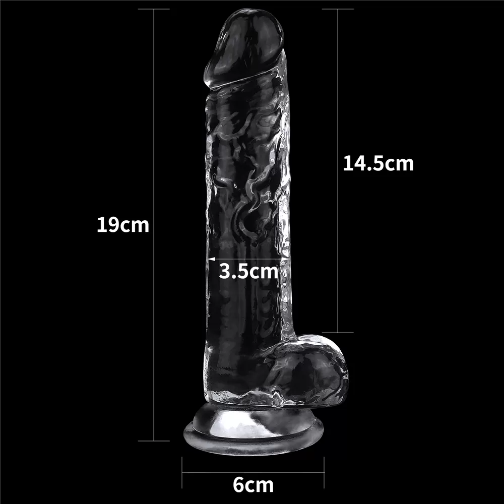 19 CM Yeni Nesil Güçlü Vantuzlu Şeffaf Dildo Penis - Flawless Clear Dildo