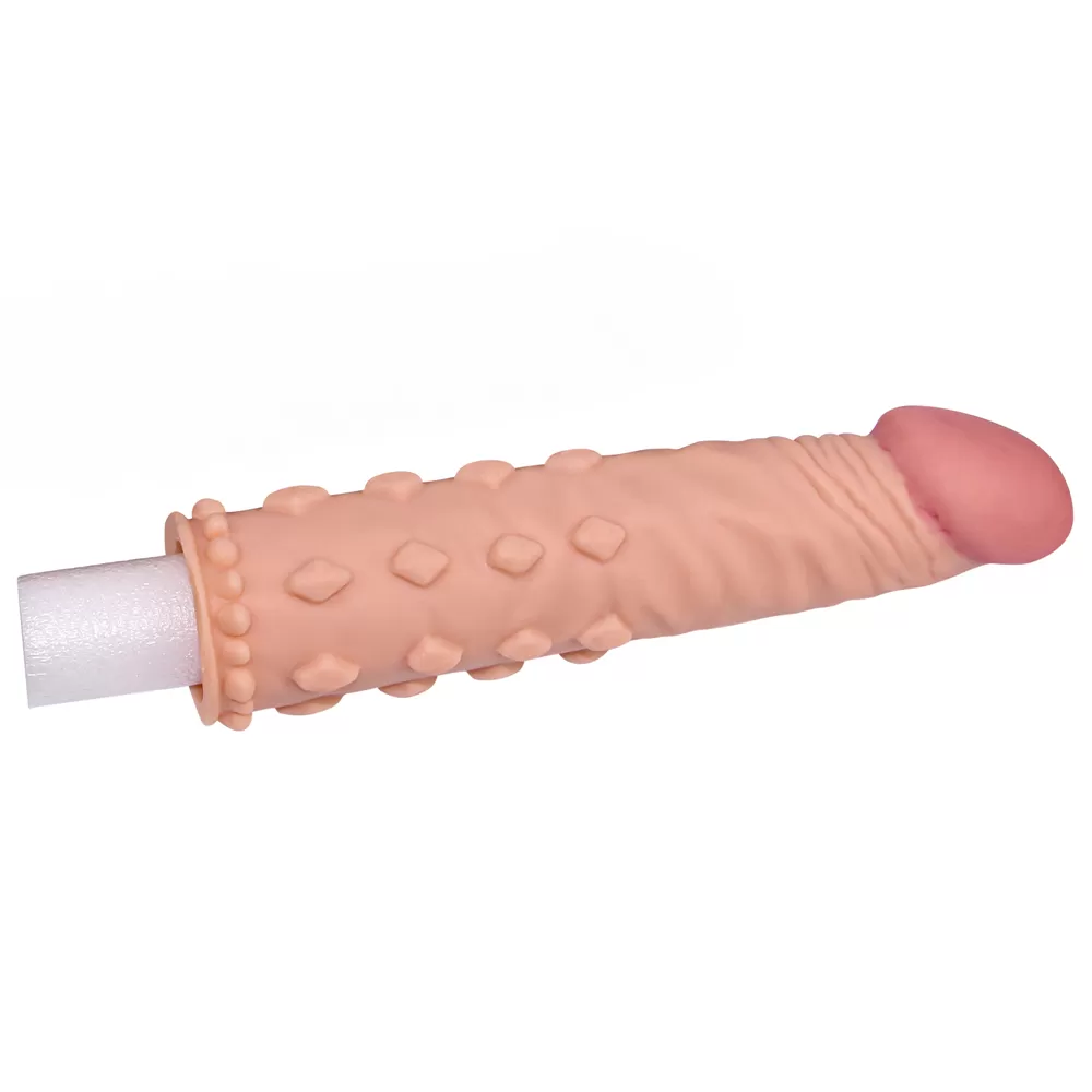 4 CM Dolgulu Gerçekçi Ten Doku Penis Kılıfı - Pleasure X-Tender