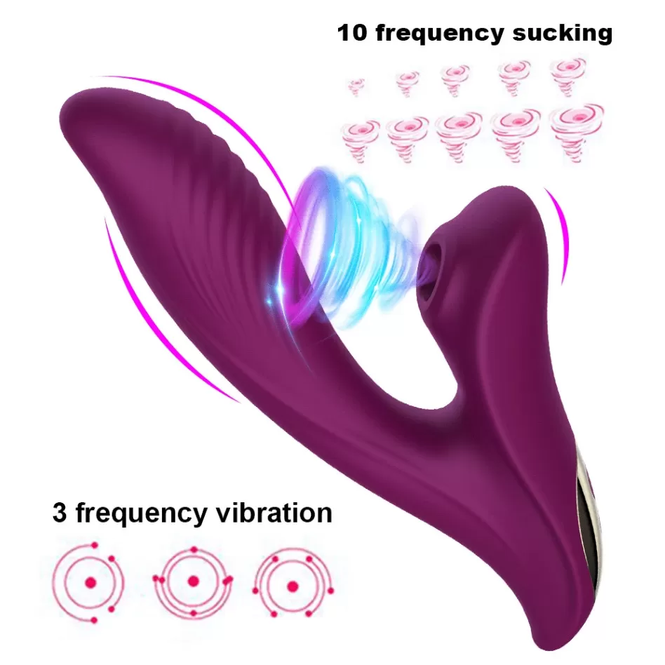 Amuse Şarjlı Güçlü Titreşimli Açılı G Nokta Uyarıcı Klitoris Emiş Güçlü 2 in 1 Vibratör