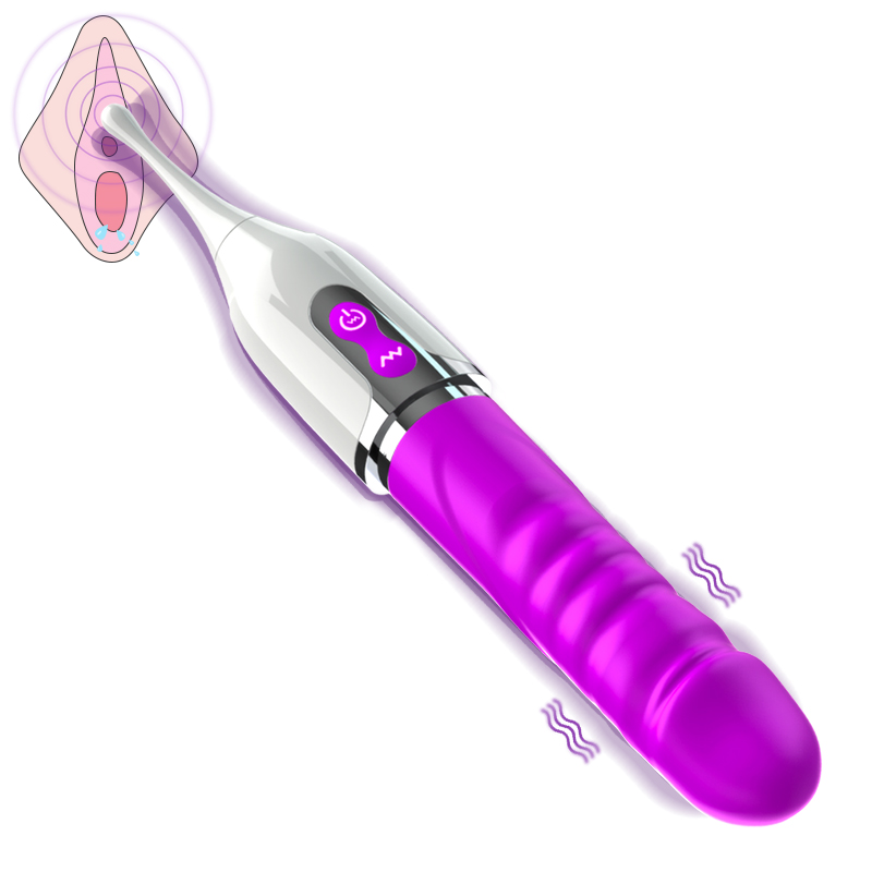 CA - Şarjlı Yeni Nesil Ultra Güçlü Titreşimli Klitoris Uyarıcı Çift Taraflı Kullanılabilir G-Spot 2 in 1 Yapay Penis Vibratör