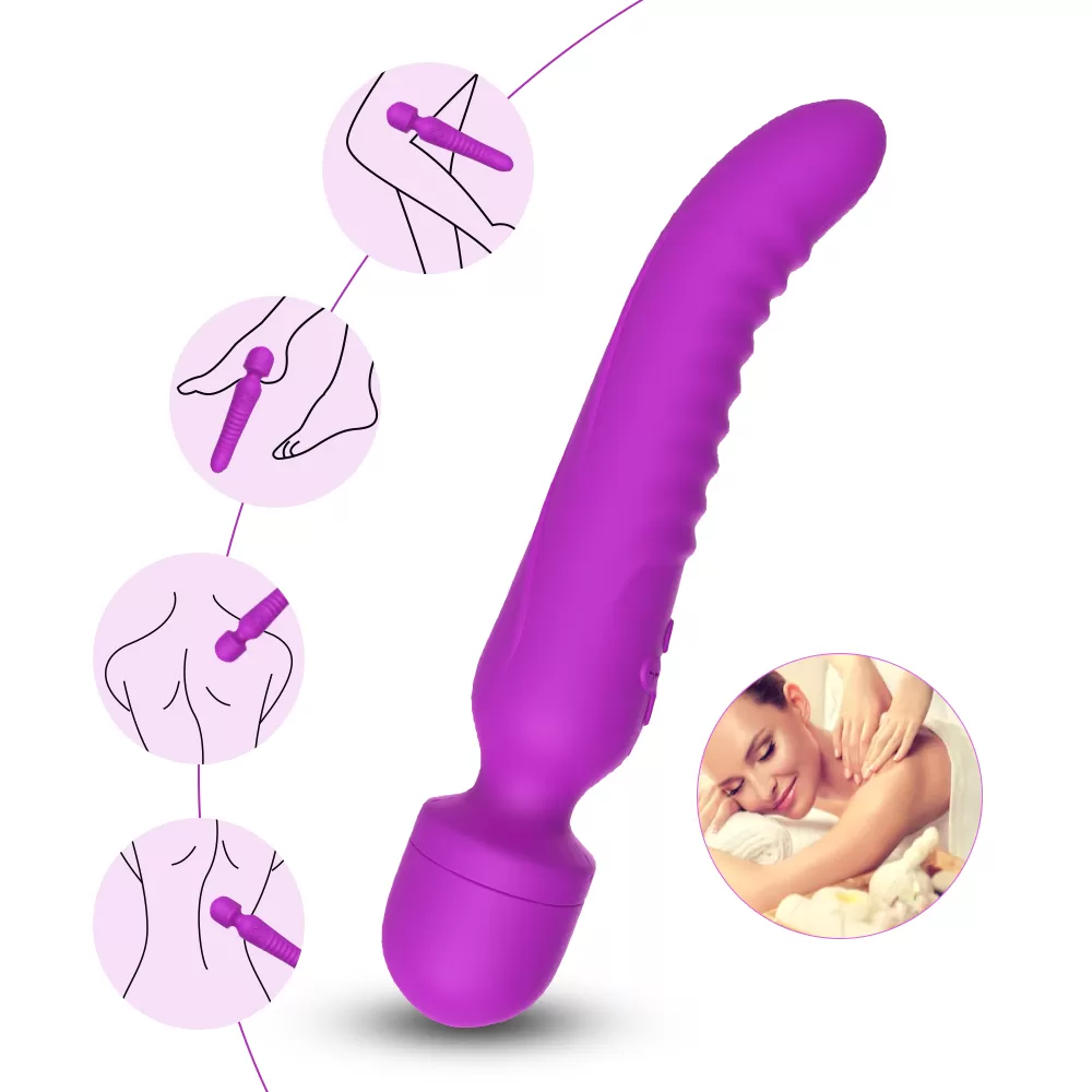 PRIME TOYS Chobe Isıtmalı Çift Titreşim Motorlu Klitoris ve G Nokta Wand Orgazm Vibratör - Mor