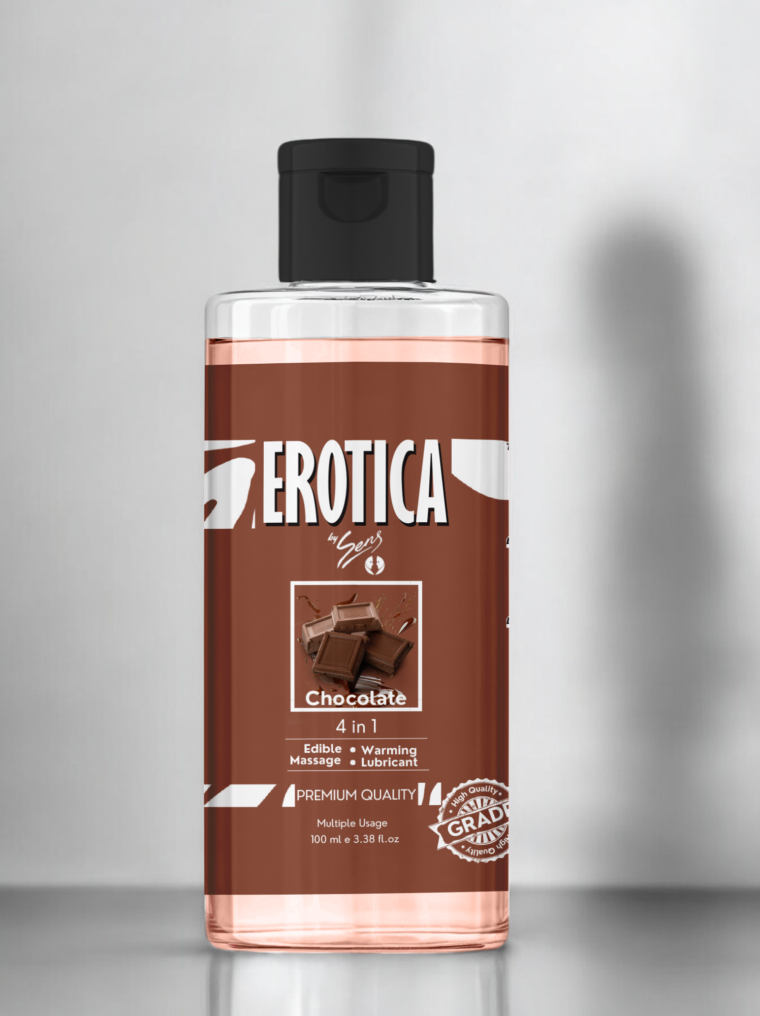 Chocolate 4 in 1 WB Lube 100 ml by Sens Su Bazlı Çikolata Aromalı Kayganlaştırıcı Masaj Jeli