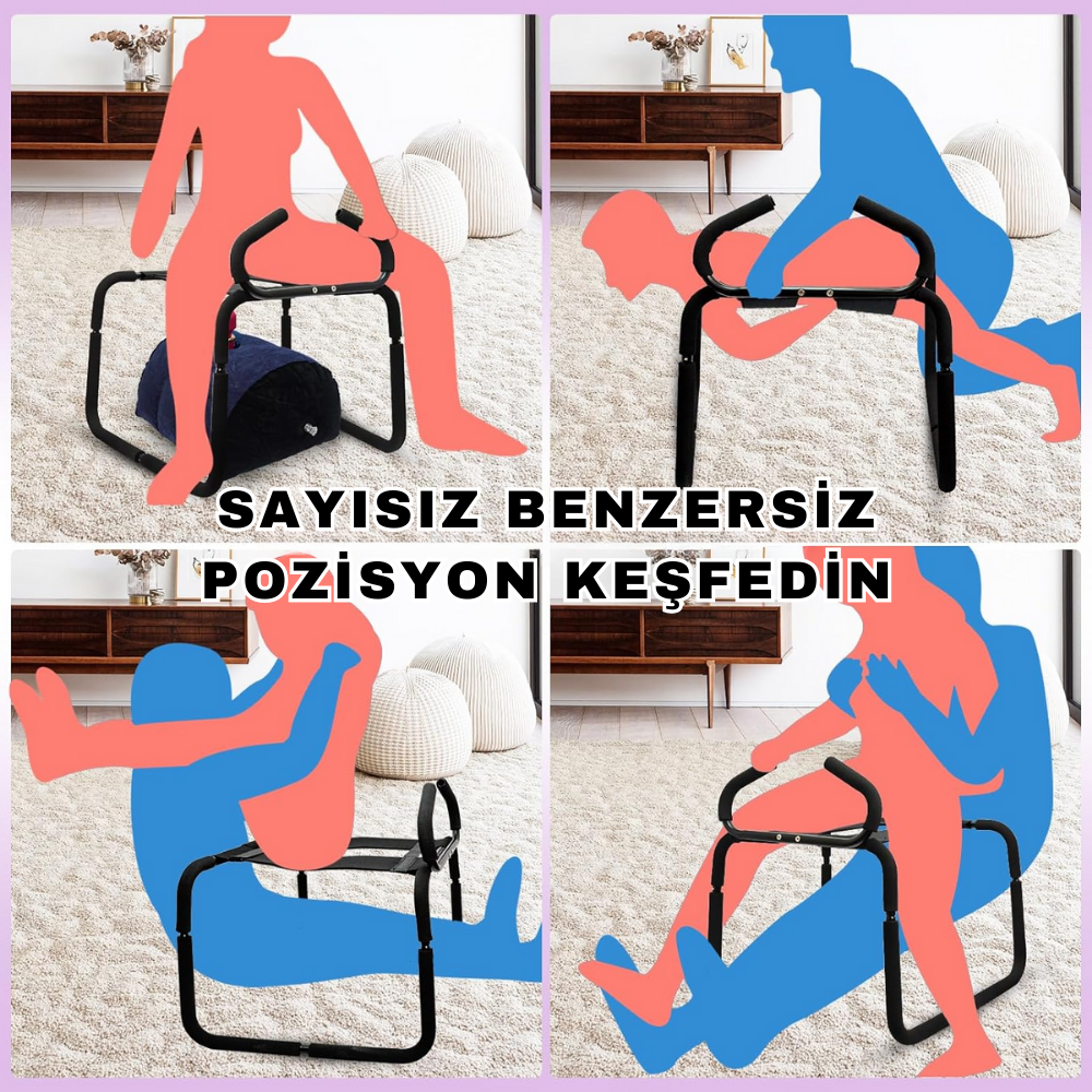 Çiftlere Özel Pozisyon Çeşitlendirici Sex Tabure ve Minder Seti