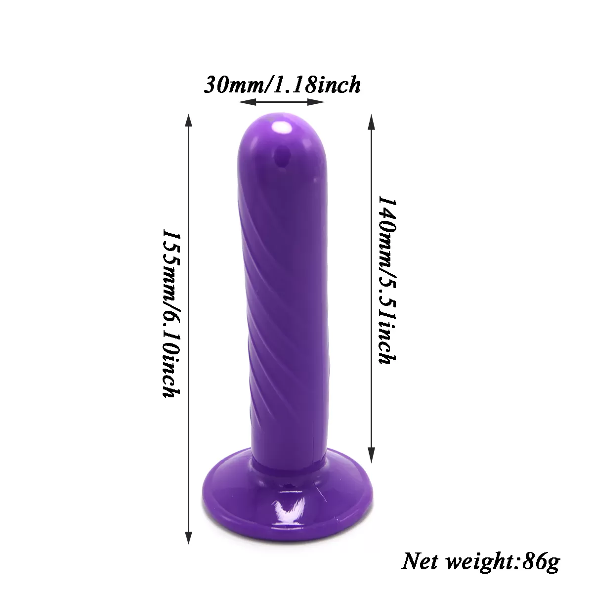 DOUBLE Güçlü Titreşimli Belden Bağlama Kemerli Çift Taraflı Bisex Dildo Vibratör - Mor