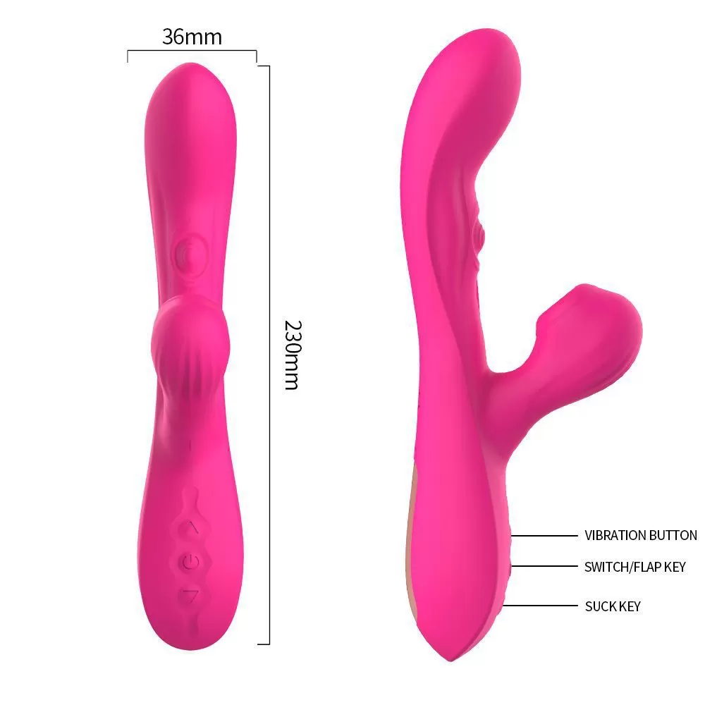 EDAN G-Spot Uyarıcı A-Spot Flapping ve Klitoris Emiş Güçlü 3 in 1 Vibratör - Mor