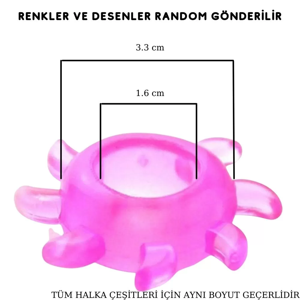 Esnek Yapıda Desenli Silikon Penis Halkası Seti 3'lü Cock Ring