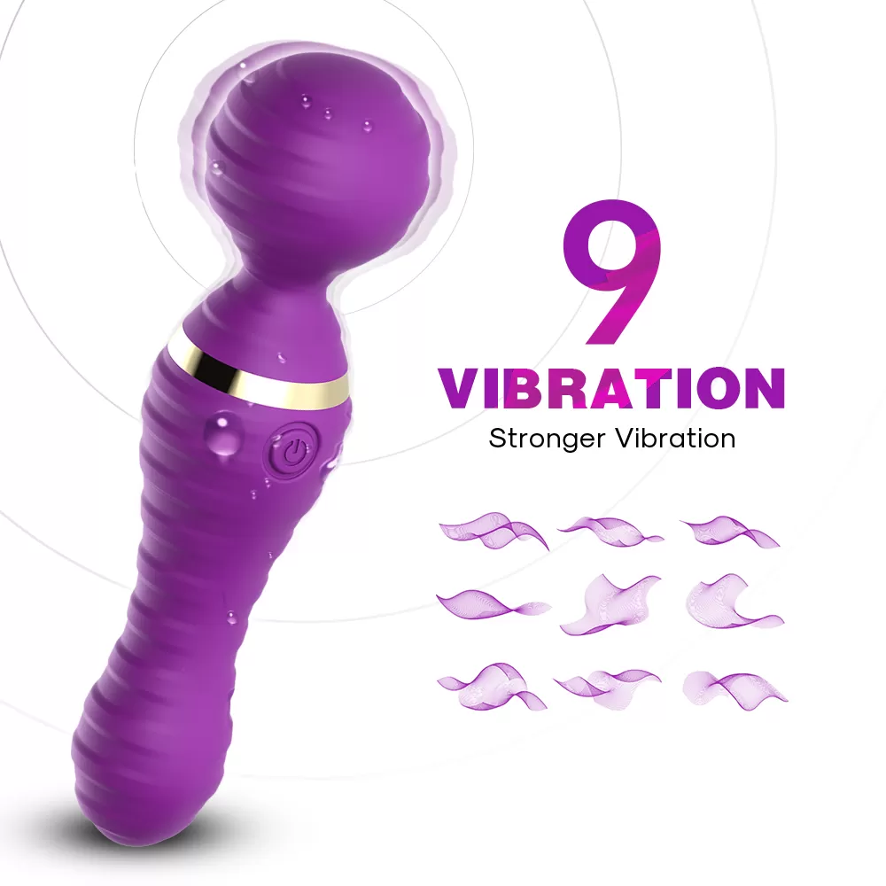 FREEXA 360° Dönebilen Esnek Kafalı Magic Wand Massager Orgazm Vibratör - Mor