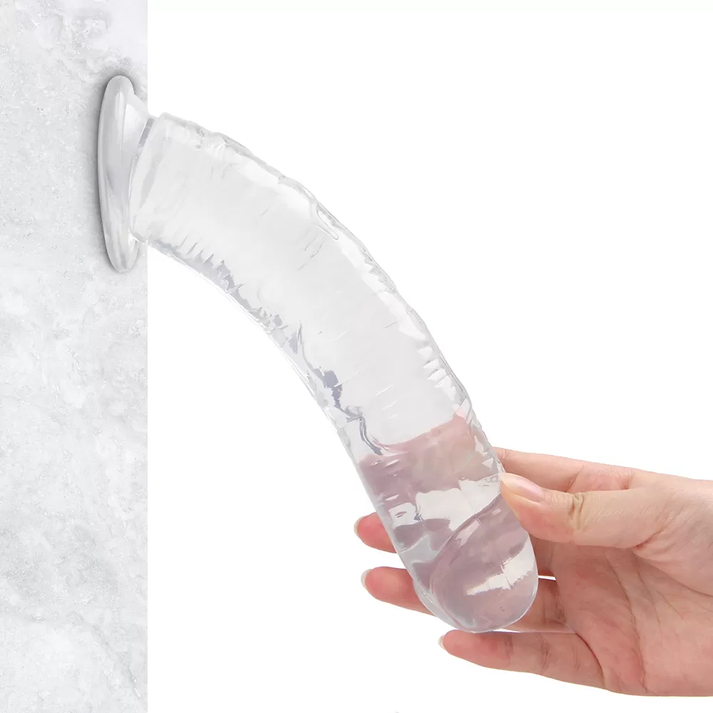 JELLY CLEAR Ultra Yumuşak Dokulu Dildo Testissiz Jel Dokulu Realistik Penis 22 CM - Pembe