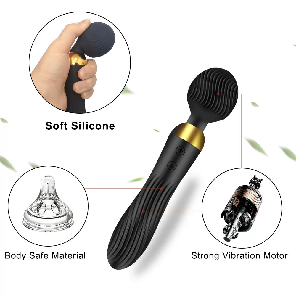 MASSAGE STICK 18 Titreşim Hızlı G-Spot ve Klitoris Uyarıcı Çift Taraflı Av Masaj Vibratör - Siyah