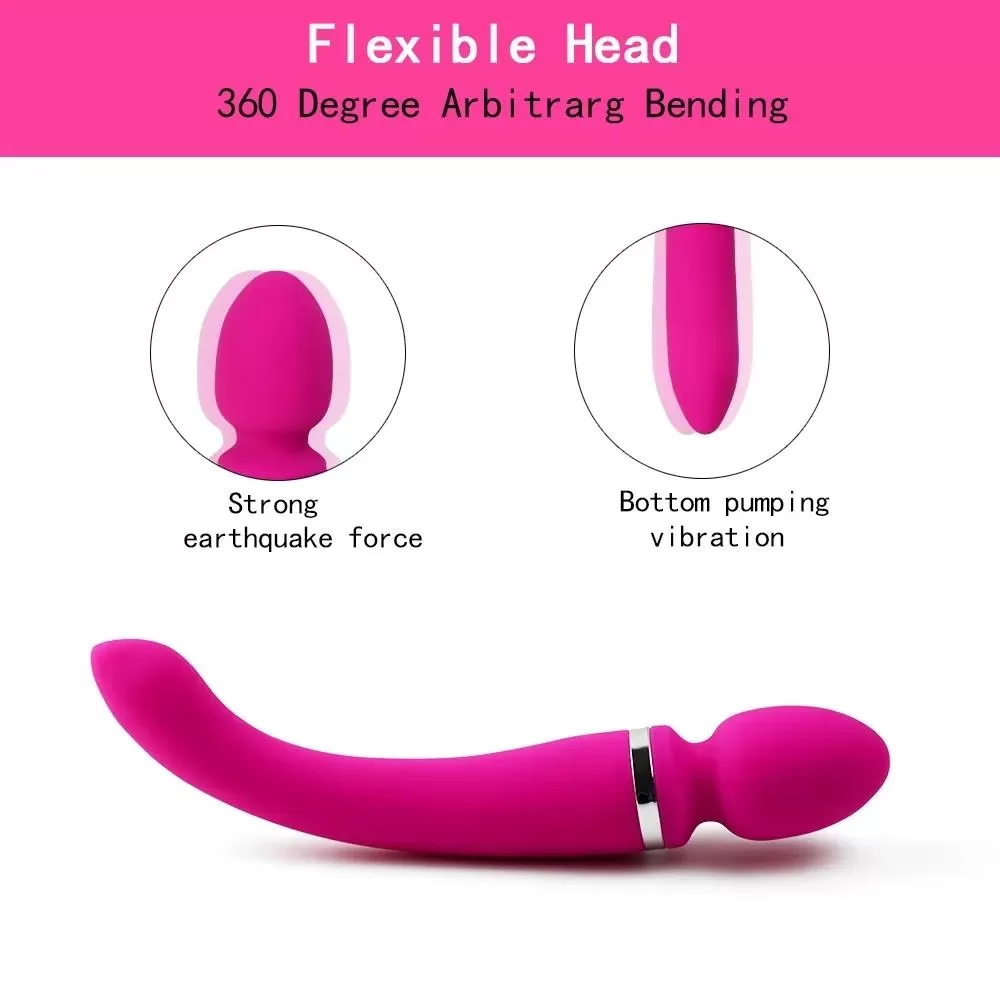 MASSAGE STICK Çift Taraflı Kullanılabilir G-Spot Uyarıcı ve Klitoris Masaj Vibratör - Pembe