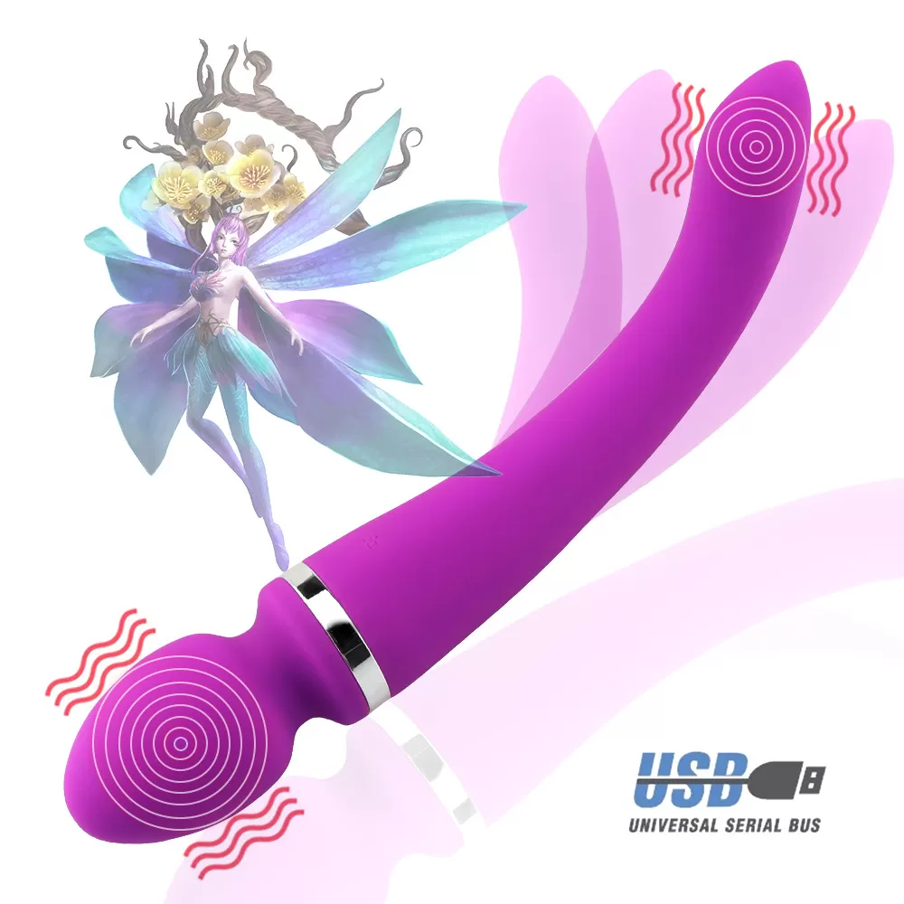 MASSAGE STICK Çift Taraflı Kullanılabilir G-Spot Uyarıcı ve Klitoris Masaj Vibratör - Mor