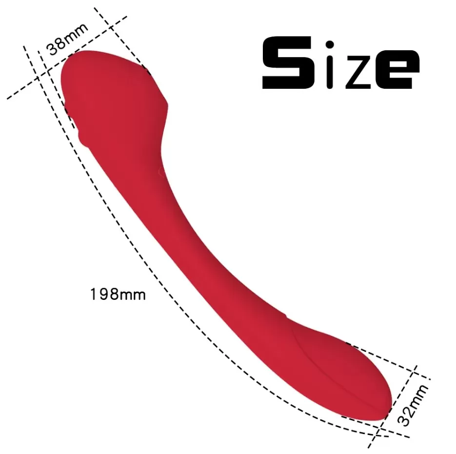 MILRA Şarjlı G-Spot Uyarıcı ve Klitoris Emiş Güçlü Kıkırdaklı Bükülebilir Vibratör - Kırmızı