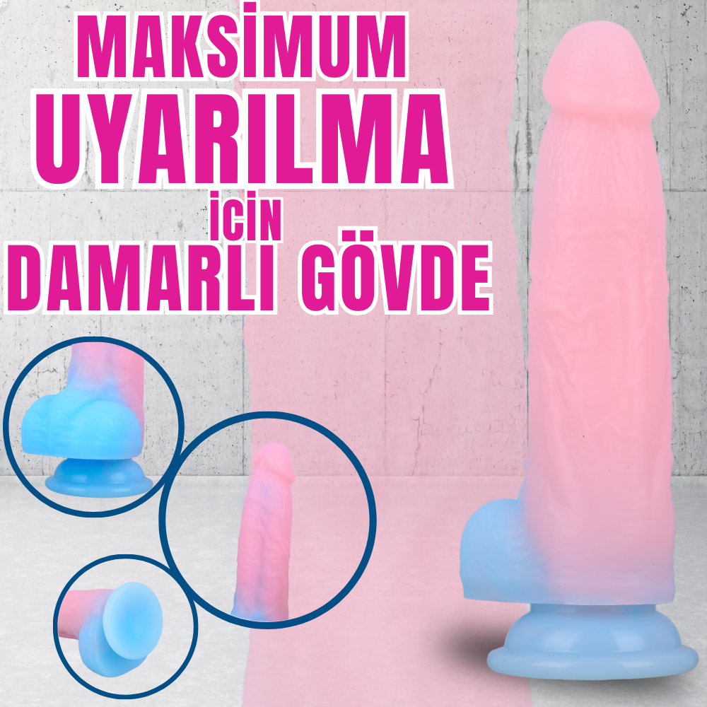 NEON ELITE Glow in the Dark - Karanlıkta Parlayan Dildo Ultra Yumuşak Realistik Yapay Penis