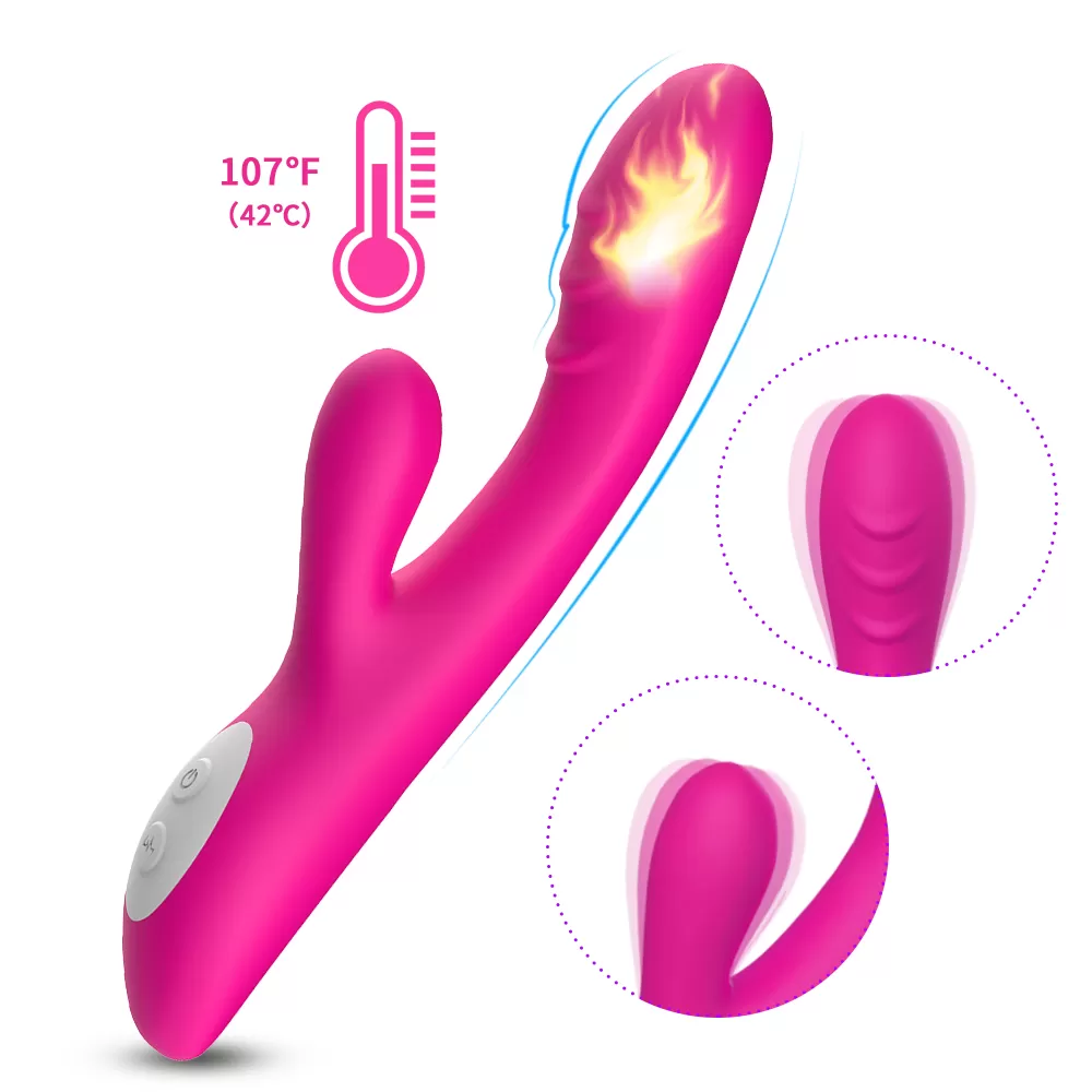 PRIME TOYS Spark Isıtmalı Klitoris ve G Spot Uyarıcı 2 in 1 Rabbit Vibratör - Pembe