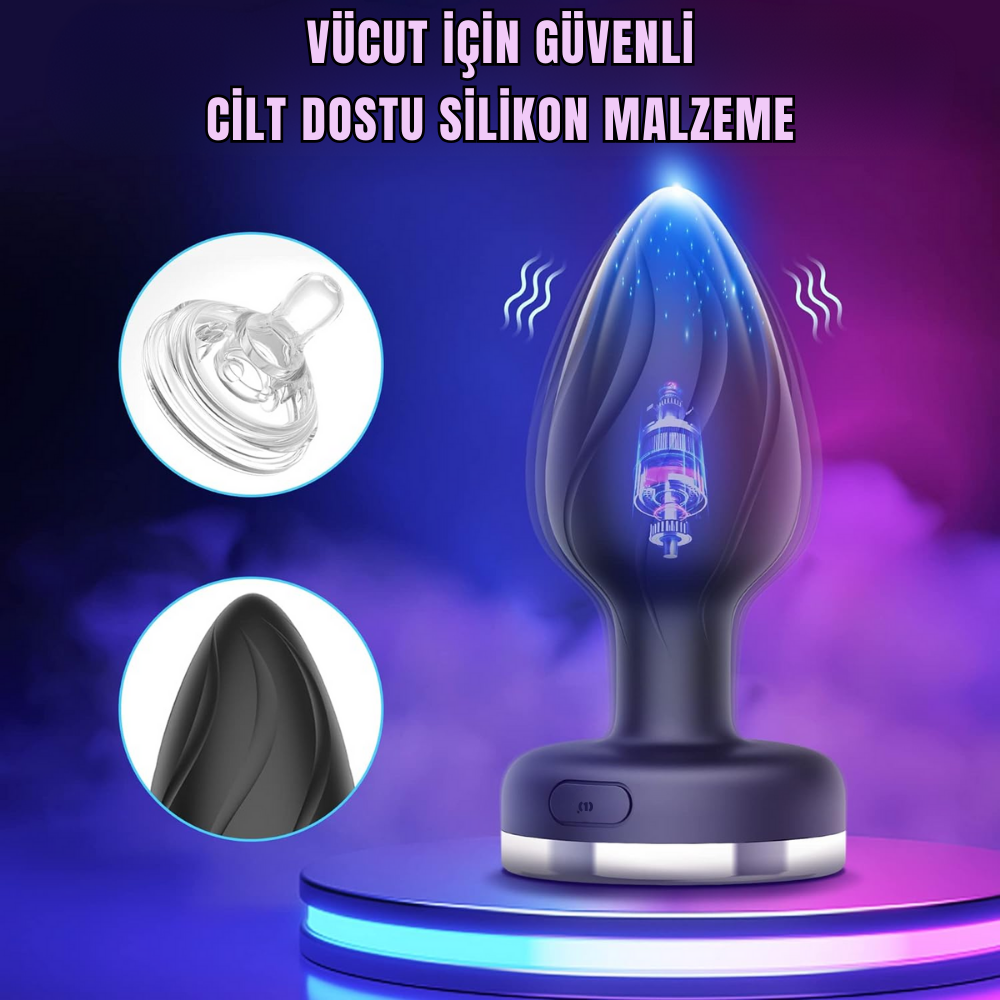 PRIME TOYS Işıklı Anal Plug Titreşimli Kablosuz Kumandalı Giyilebilir Anal Vibratör