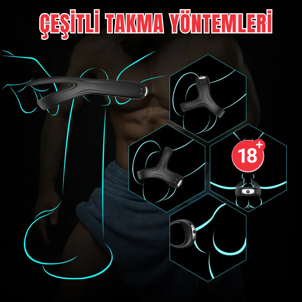 PRIME TOYS Rock Şarjlı Su Geçirmez Klitoris Uyarıcı Titreşimli Testis ve Penis Yüzüğü