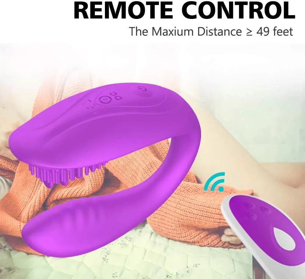 ROSY Kablosuz Kumandalı Şarjlı Klitoris ve G-Spot Uyarıcı Bükülebilir 2 in 1 Vibratör - Mor