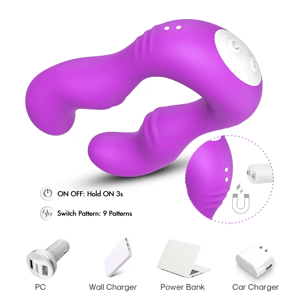 SERAPH PRO Kablosuz Kumandalı Strapless Çift Taraflı G Spot Çatal Vibratör - Mor