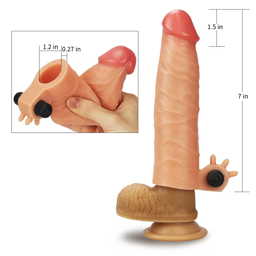 Ultra Gerçekci Klitoris Uyarıcılı Penis Kılıfı - Revolutionary Silicone Nature Extender