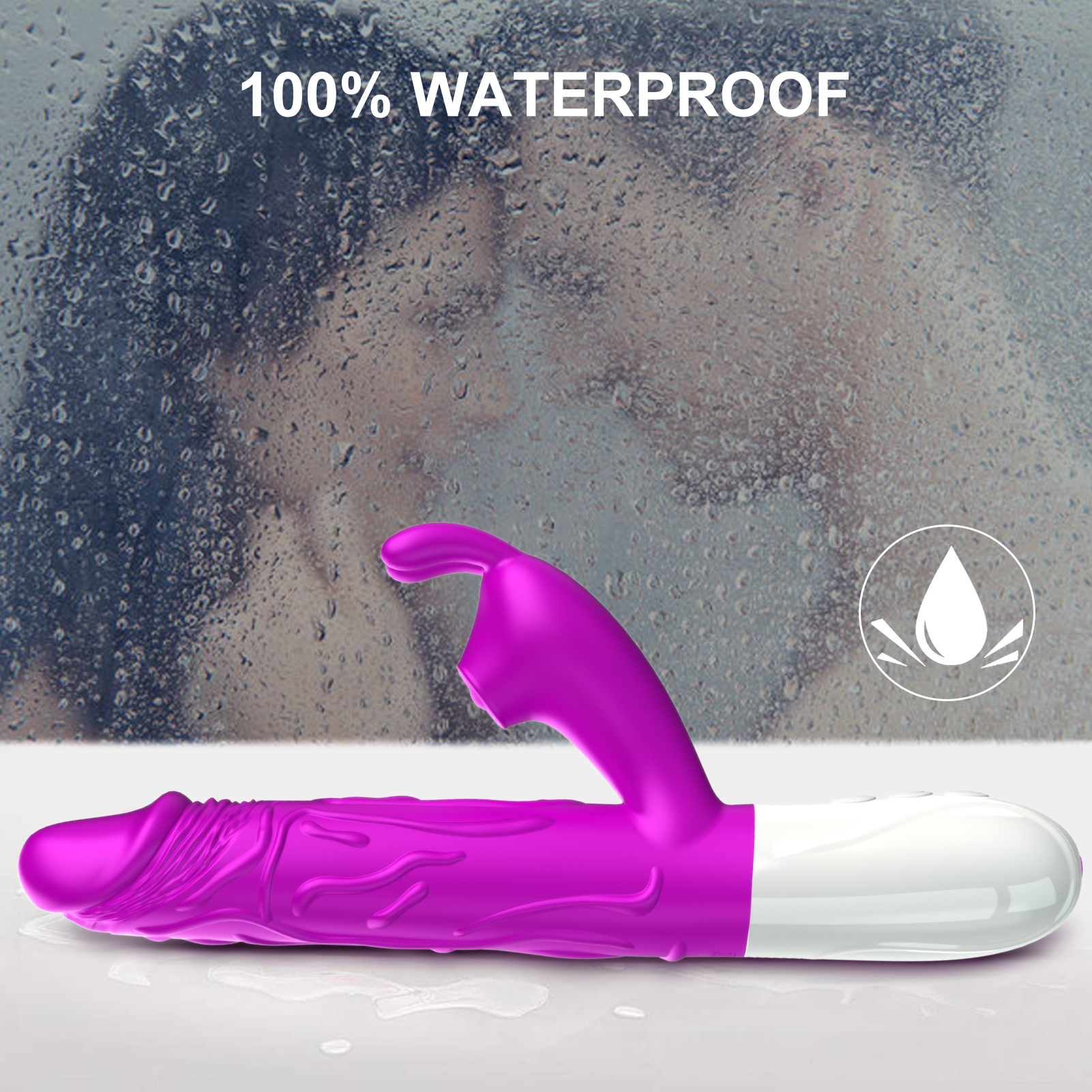 V50 - Şarjlı Akıllı Isıtma Özellikli Güçlü Titreşimli G-Spot ve Klitoris Uyarıcı 2 in 1 Yapay Penis Rabbit Vibratör