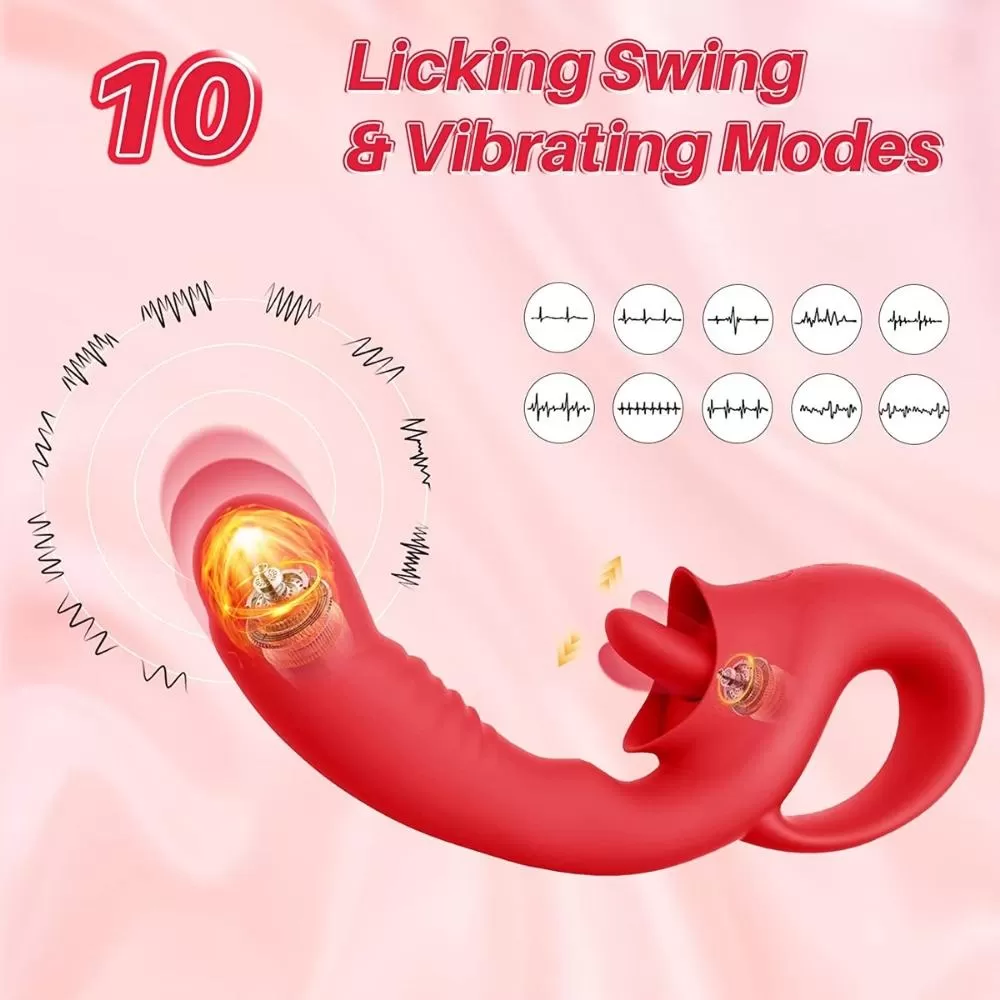 PRIME TOYS Vasana Klitoris ve G Spot Uyarıcı 2 in 1 Hareketli Orgazm Dil Vibratör